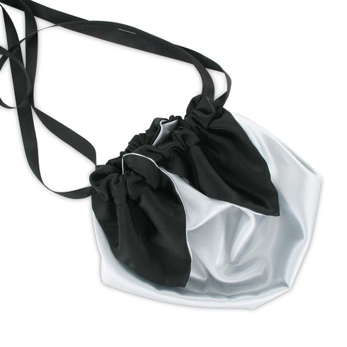 SiaLinda: Pompadour Tasche Argenta weiss-silber  / schwarz, Satin